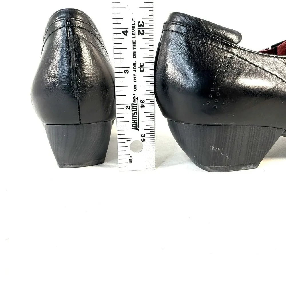 Josef Seibel Kylie Black Leather Zip Up Ankle Bootie Womens 11-11.5 Pointed EU42